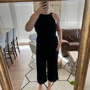 LOFT black jumpsuit with ruched top